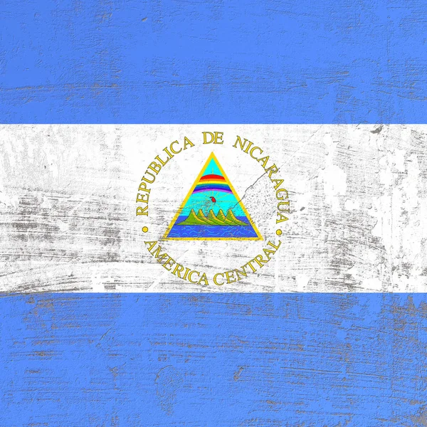 Flaga Nikaragui porysowany — Zdjęcie stockowe