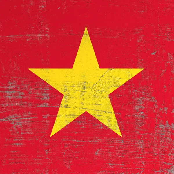 Bandeira do Vietname riscada — Fotografia de Stock