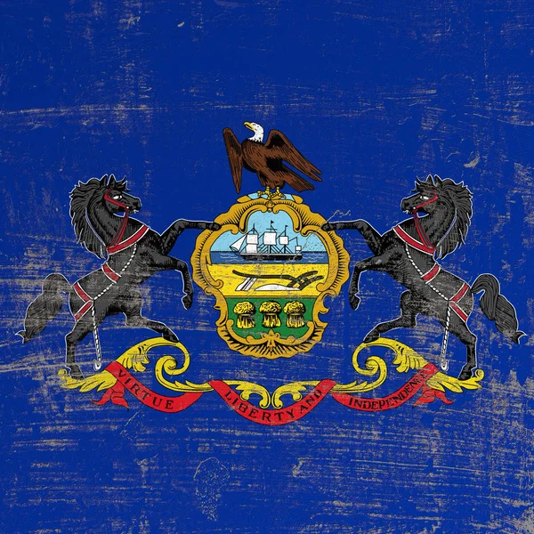 划伤宾夕法尼亚州国旗 — 图库照片