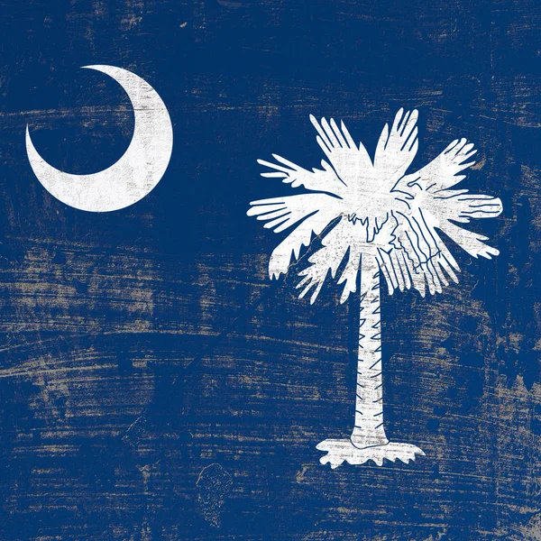 Linen flag of the US state of South Carolina Stock Photo by