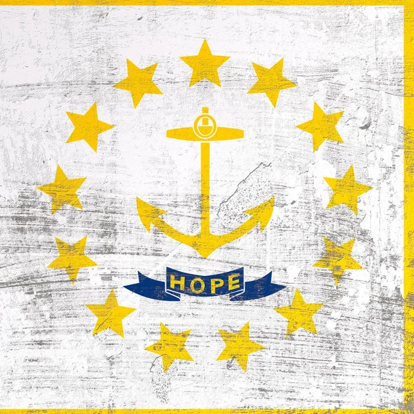 Scratched Rhode Island flag — Stock Photo, Image