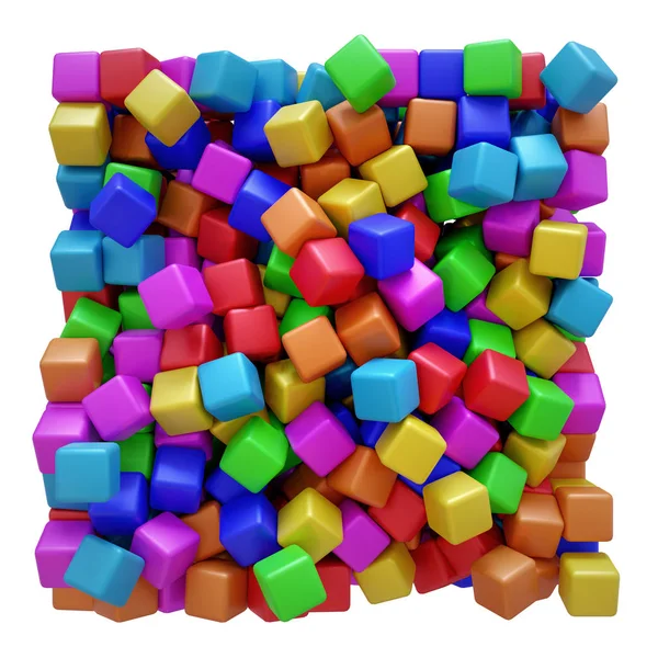 Three-dimensional colorful cubes — Stock Photo, Image