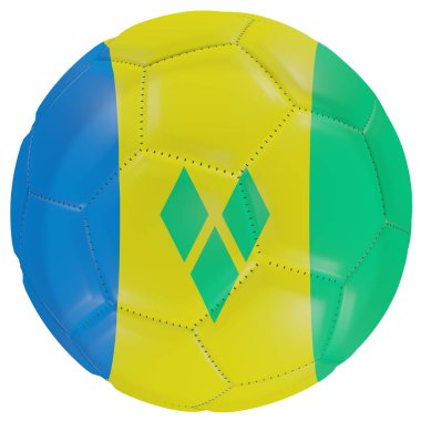 Saint Vincent ve Grenadines bayrağı futbol topunda