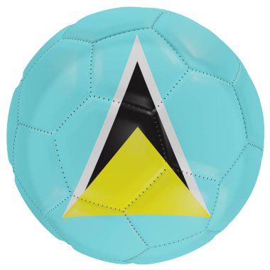 Bir futbol topunda Aziz Lucia bayrağı