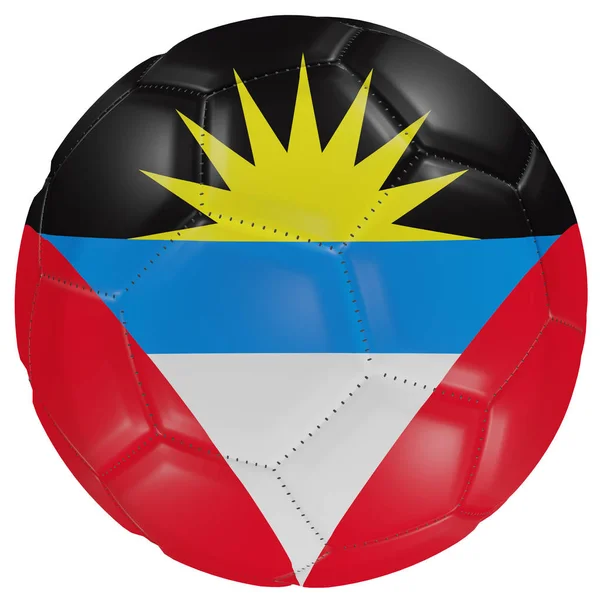 Antigua en Barbuda vlag op een voetbal — Stockfoto