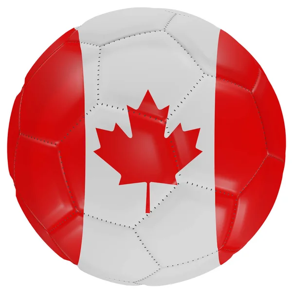 Bandera de Canadá en una pelota de fútbol —  Fotos de Stock