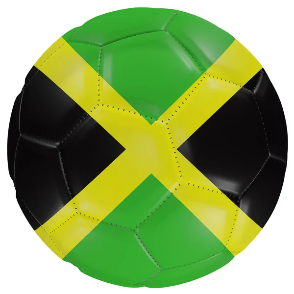 Jamaica vlag op een voetbal — Stockfoto