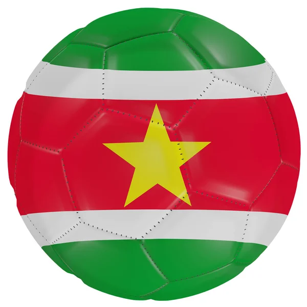 Surinam flagga på en fotboll — Stockfoto