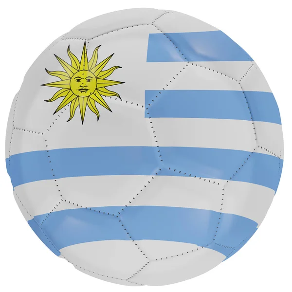 Флаг Уругвая на футбольном мяче — стоковое фото