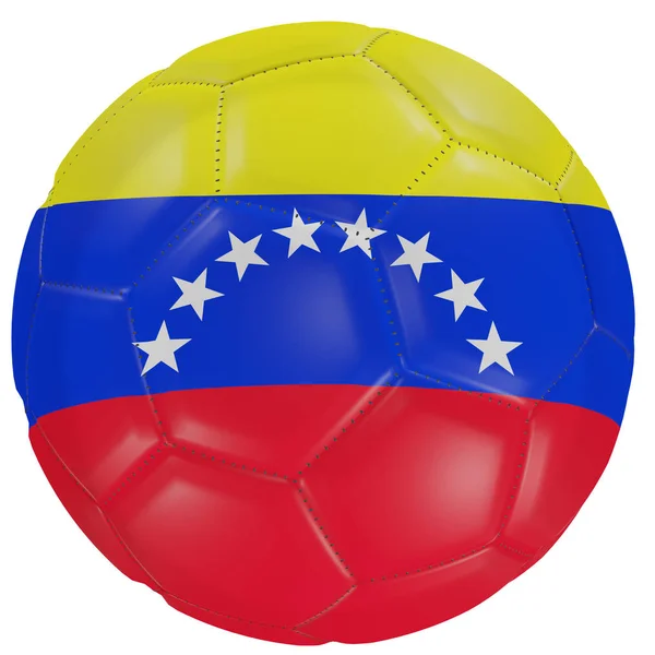 サッカーボールにベネズエラの旗 — ストック写真