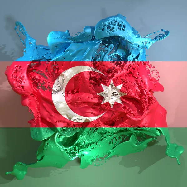 Azerbejdżan flaga cieczy — Zdjęcie stockowe