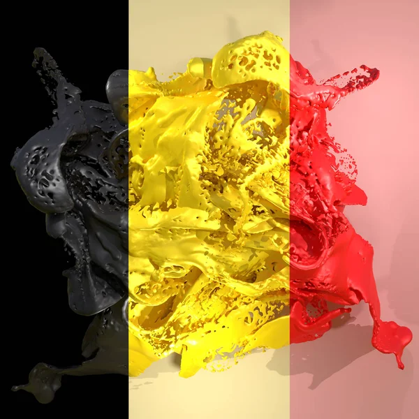 Belgium-zászló folyadék — Stock Fotó