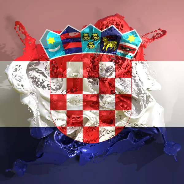 Croacia bandera líquida —  Fotos de Stock