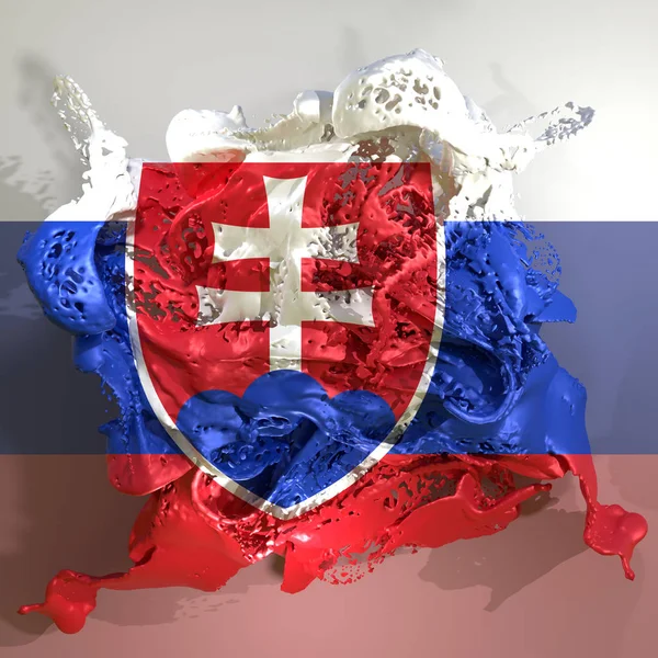 Słowacja flaga cieczy — Zdjęcie stockowe