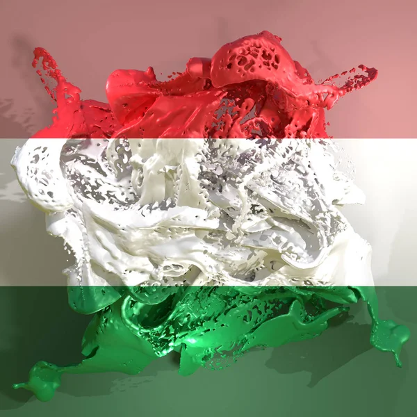 Hungria bandeira líquido — Fotografia de Stock