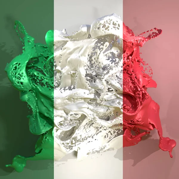 Itália bandeira líquido — Fotografia de Stock