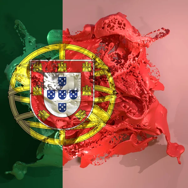 Portugalia flaga cieczy — Zdjęcie stockowe