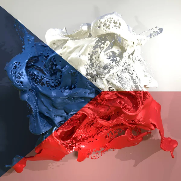 République tchèque drapeau liquide — Photo