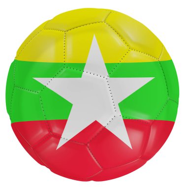 Futbol topunda Myanmar bayrağı