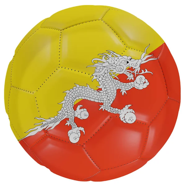 Bandiera del Bhutan su un pallone da calcio — Foto Stock