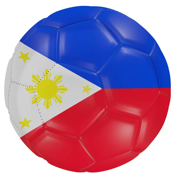 Bendera Filipina pada bola sepak — Stok Foto