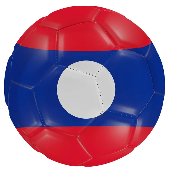 Bendera Laos pada bola sepak — Stok Foto