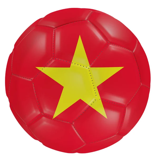 Vietnam bandiera su un pallone da calcio — Foto Stock