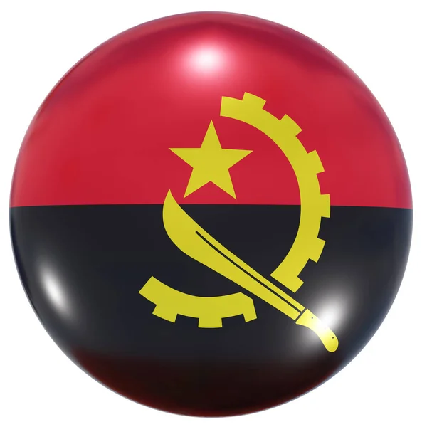 安哥拉国旗按钮 — 图库照片
