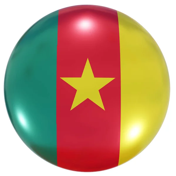Καμερούν εθνικό κουμπί σημαίας — Φωτογραφία Αρχείου