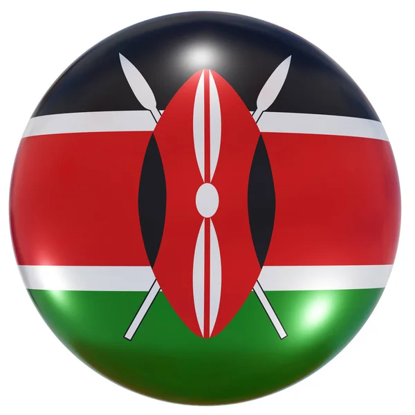 Tlačítko keňské národní vlajky — Stock fotografie