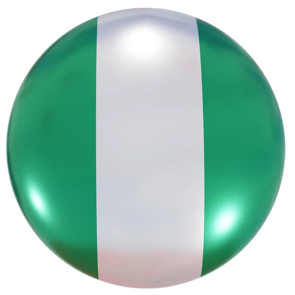 Pulsante bandiera nazionale Nigeria — Foto Stock