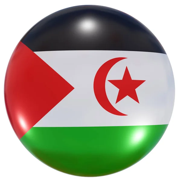 Szahrawi Arab Demokratikus Köztársaság nemzeti zászló gomb — Stock Fotó