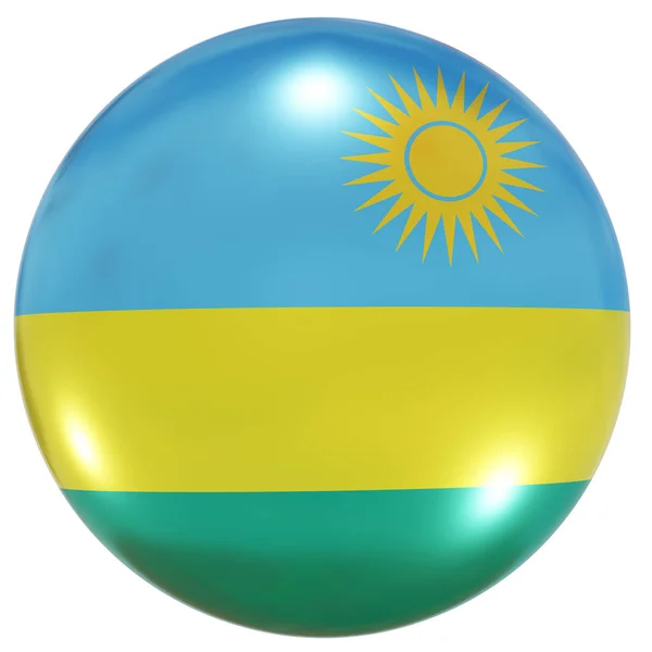 Botão da bandeira nacional do Ruanda — Fotografia de Stock