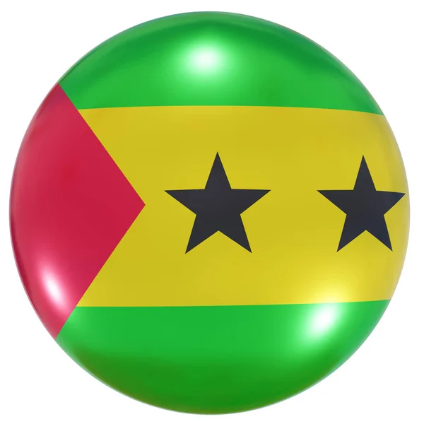 Sao Tome and Principe national flag button — 스톡 사진