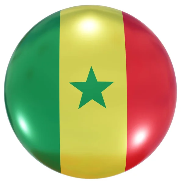 Senegalské národní vlajkové tlačítko — Stock fotografie