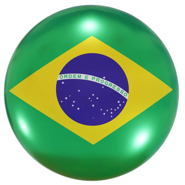 Brazil national flag button — 스톡 사진