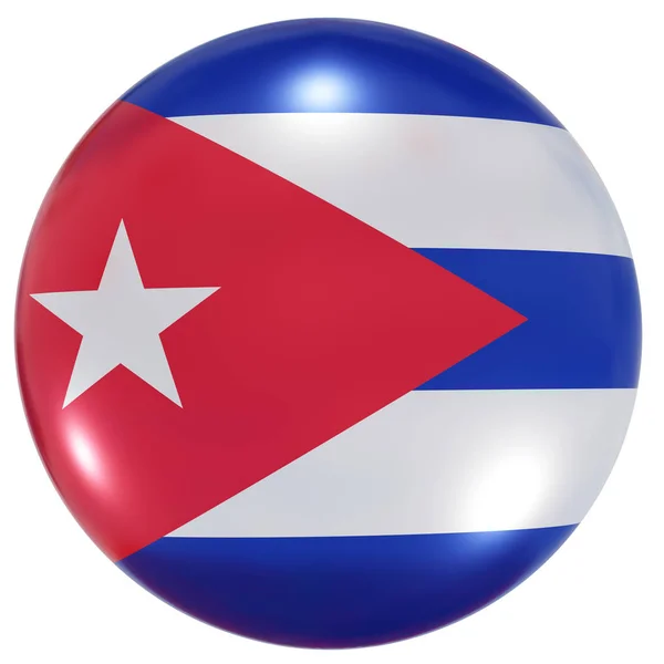 Cuba botão bandeira nacional — Fotografia de Stock