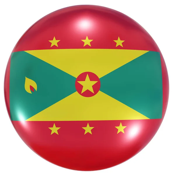 Tlačítko národní vlajky Grenada — Stock fotografie