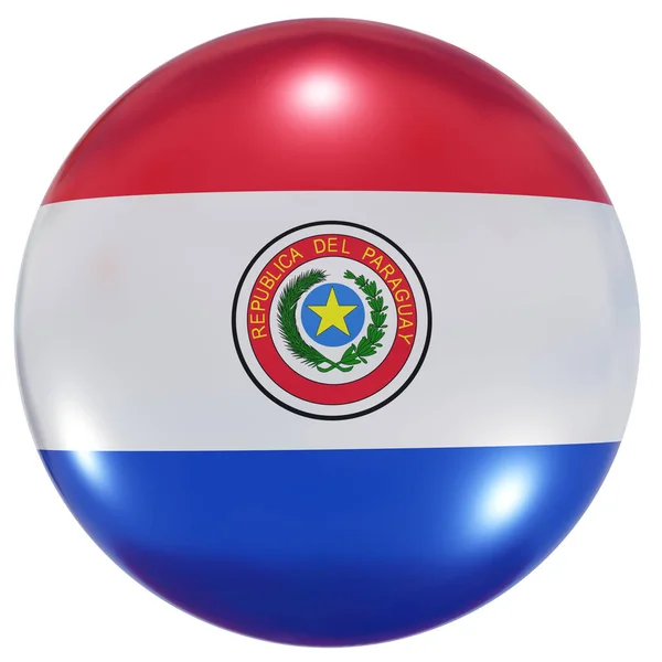 Paraguay National flag button — стокове фото