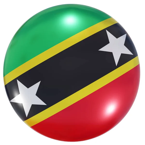 Pulsante bandiera nazionale Saint Christopher e Nevis — Foto Stock