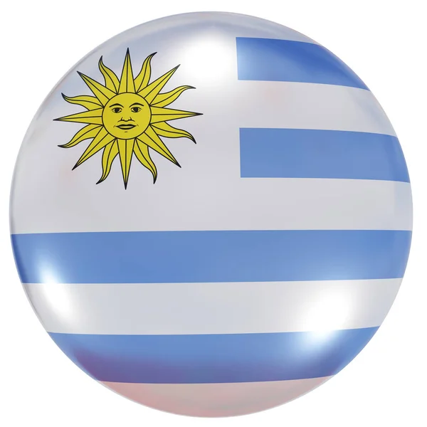 Uruguays nationella flaggknapp — Stockfoto