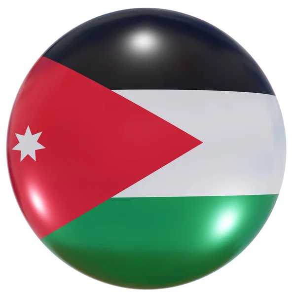 Botão bandeira nacional da Jordânia — Fotografia de Stock
