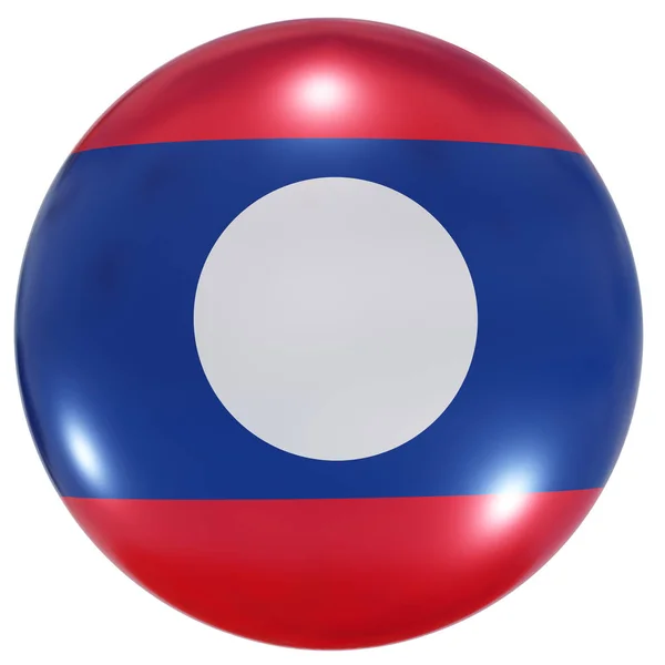 ラオス国旗ボタン — ストック写真
