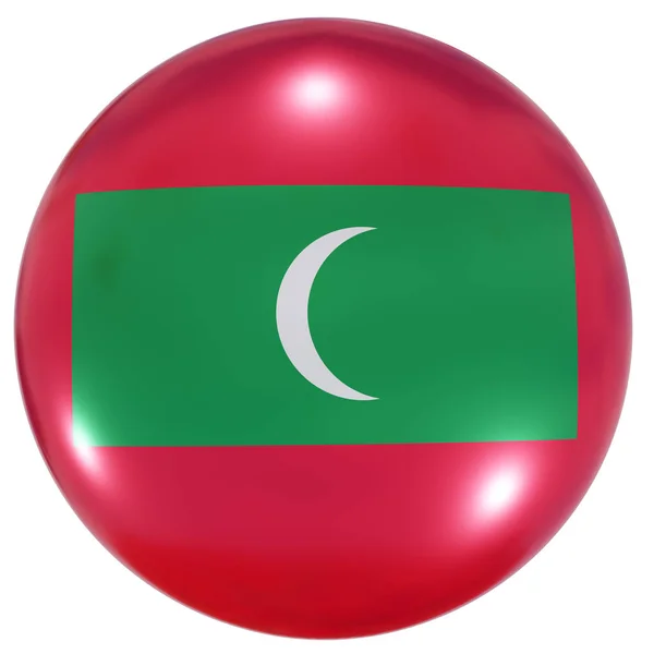 Bouton drapeau national des Maldives — Photo