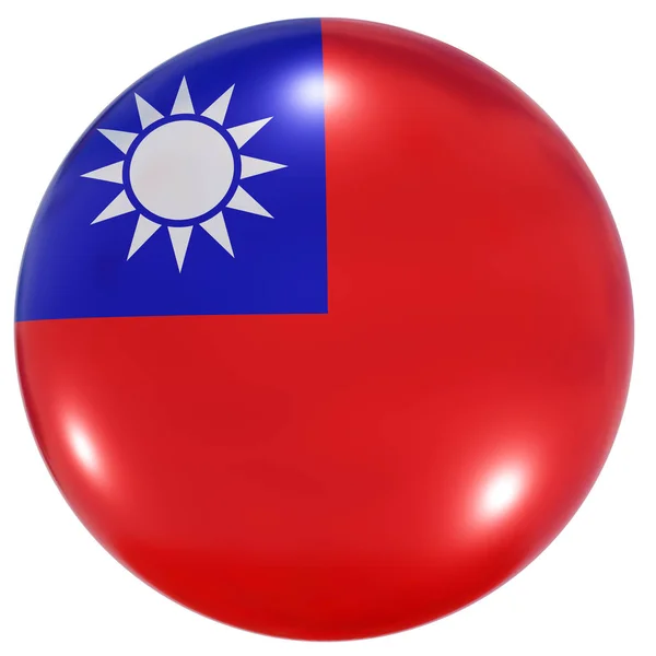 Кнопка национального флага Тайваня — стоковое фото