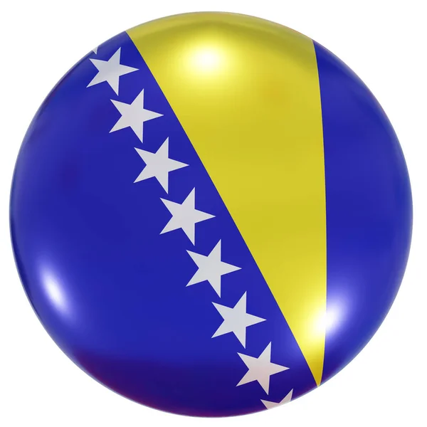 Botón de la bandera nacional Bosnia y Herzegovina —  Fotos de Stock