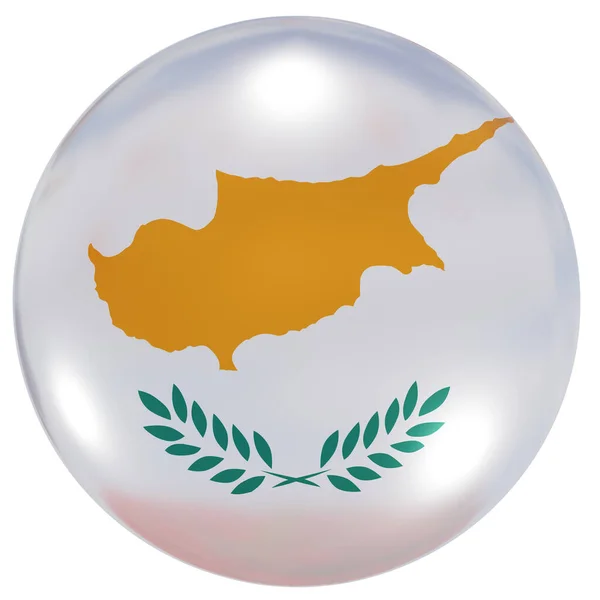 塞浦路斯国旗按钮 — 图库照片