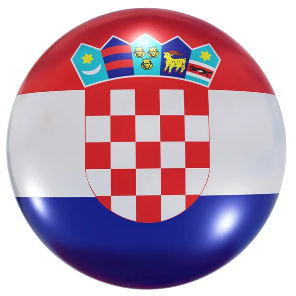 Przycisk flagi narodowej Chorwacji — Zdjęcie stockowe