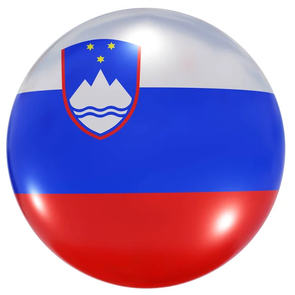 スロベニア国旗ボタン — ストック写真