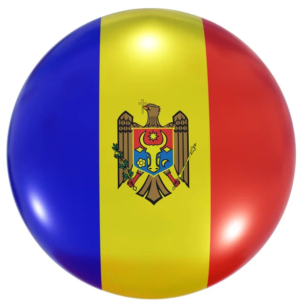 Moldova national flag button — Fotografia de Stock